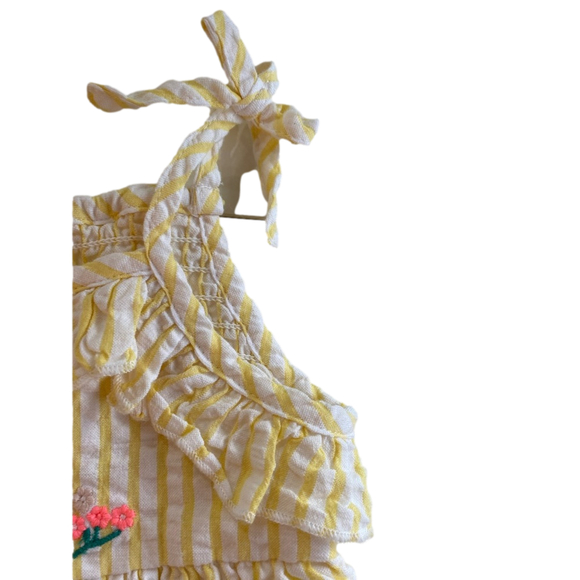 Marks & Spencer Girls Yellow & White Striped Basic Jumpsuit 2-3 years - Picture 7 of 9